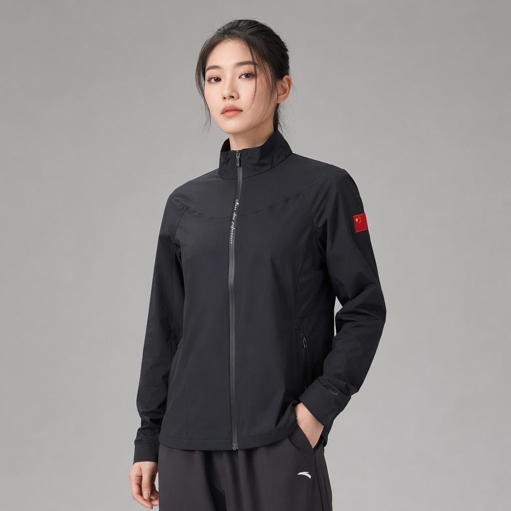 Anta Champion All-Weather Series Stand Collar Zipper Solid Jacket Women jackets 162430603-2