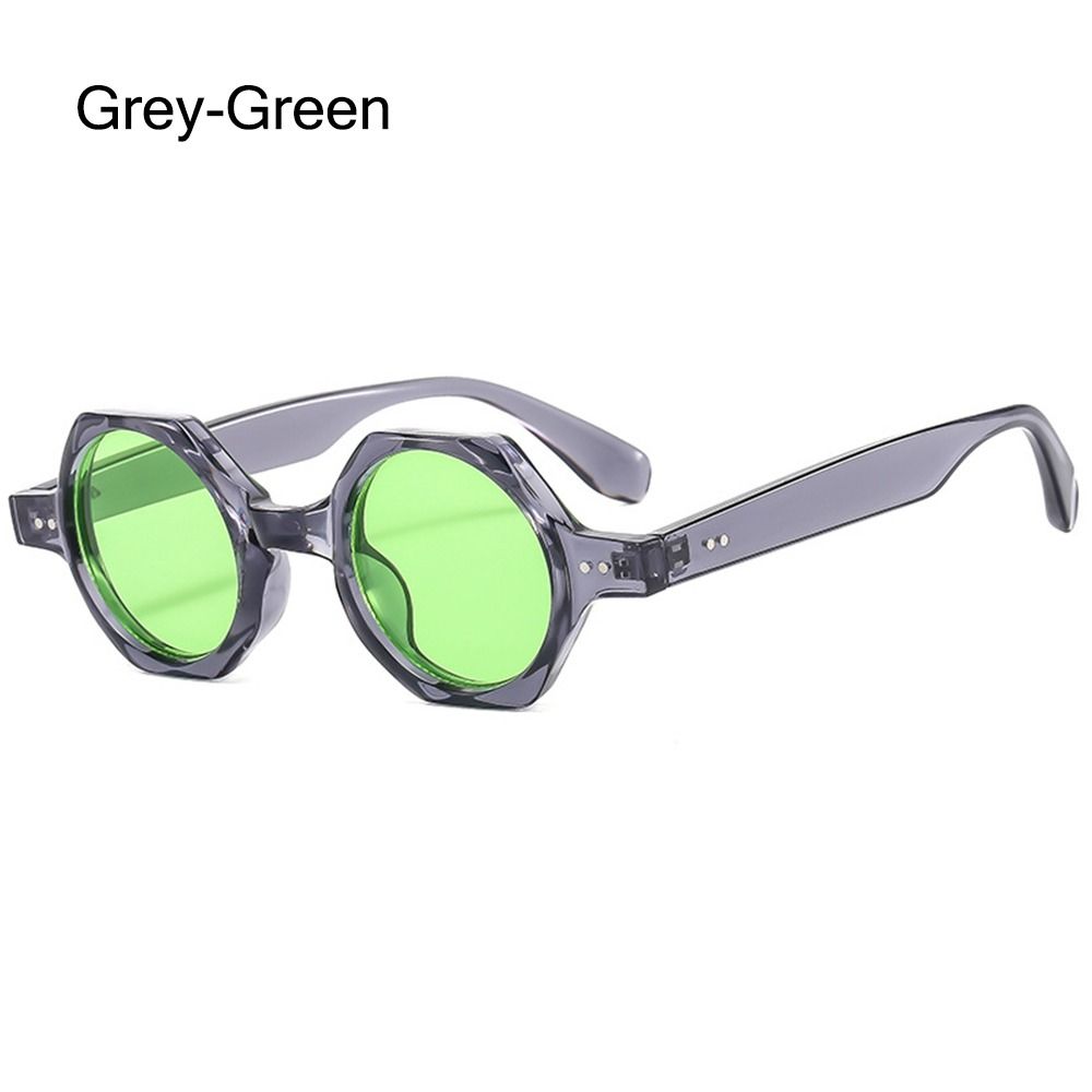 Polygon Square Sunglasses Hexagon Shades Eyewear for Women & Men Y2K Rivets Sun Glasses Clear Ocean Lens Sun Glasses UV400