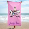 Name Bath Towels Cartoon Unicorn Beach Towel Bathroom Sport Towel for Adult Kids Microfiber Quick Dry Swimming Cover