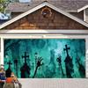 Halloween Haunted House Cemetery Skull Hand Banner - 400x180 Cm Outdoor Festival Decoration