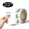 500Pcs/Roll Cute Animal Stickers Cartoon Self Adhesive Waterproof Decals Kids Diy Scrapbook Journal Reward Craft Decor Decals