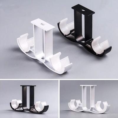 New Side Top Mounted Home Decor Double Curtain Rod Brackets Hardware Holder Shower Curtain Pole Bracket Window