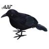 Natural Texture Crow Ornament Realistic Crows Figurine, Lifelike Feathered Raven Statue for Haunted House, Scary Durable Halloween Decoration