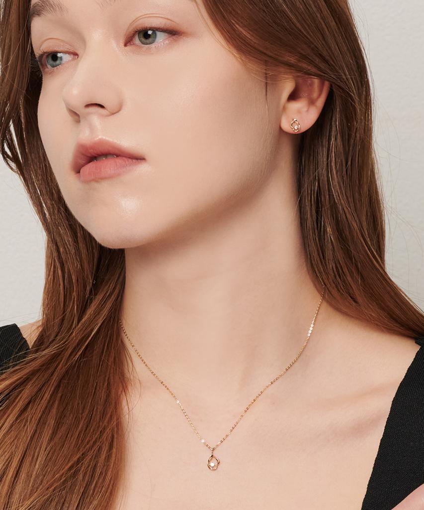 Loveenb [14K Gold] Wavy Teardrop Necklace