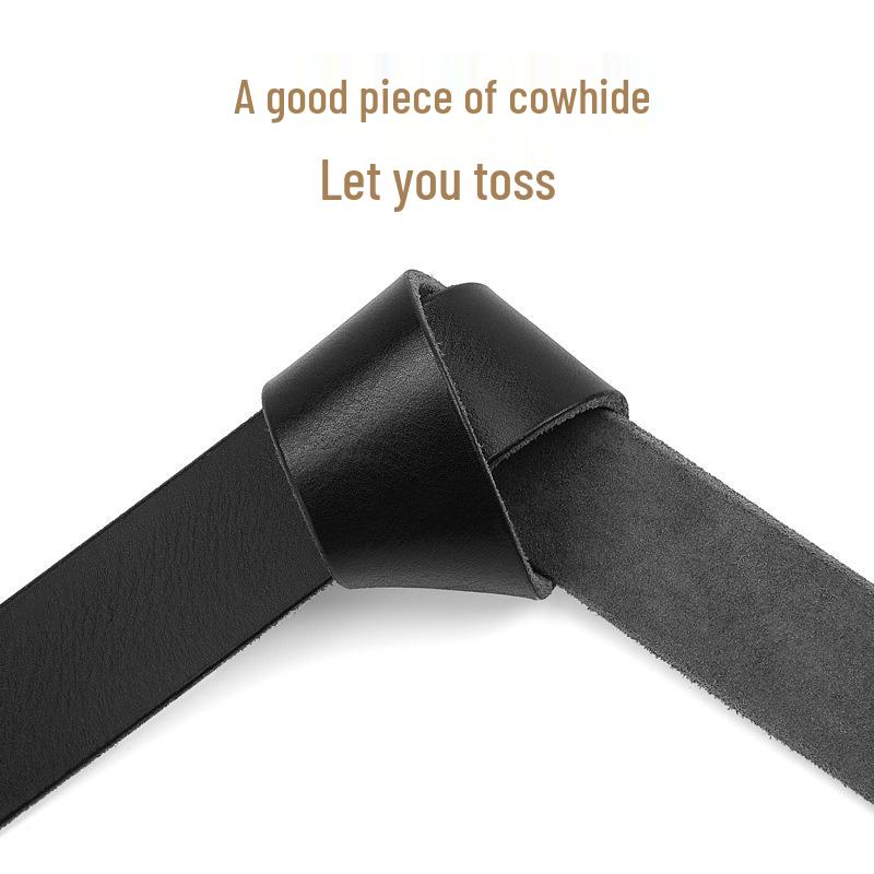 Men's Washable Genuine Leather Belt, Top Grain Cowhide, 3.8cm