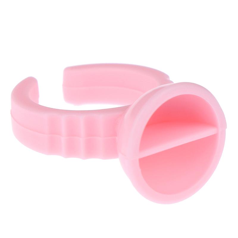 100 st Engångs Ögonfransförlängningslimringar Limhållare Limbehållare