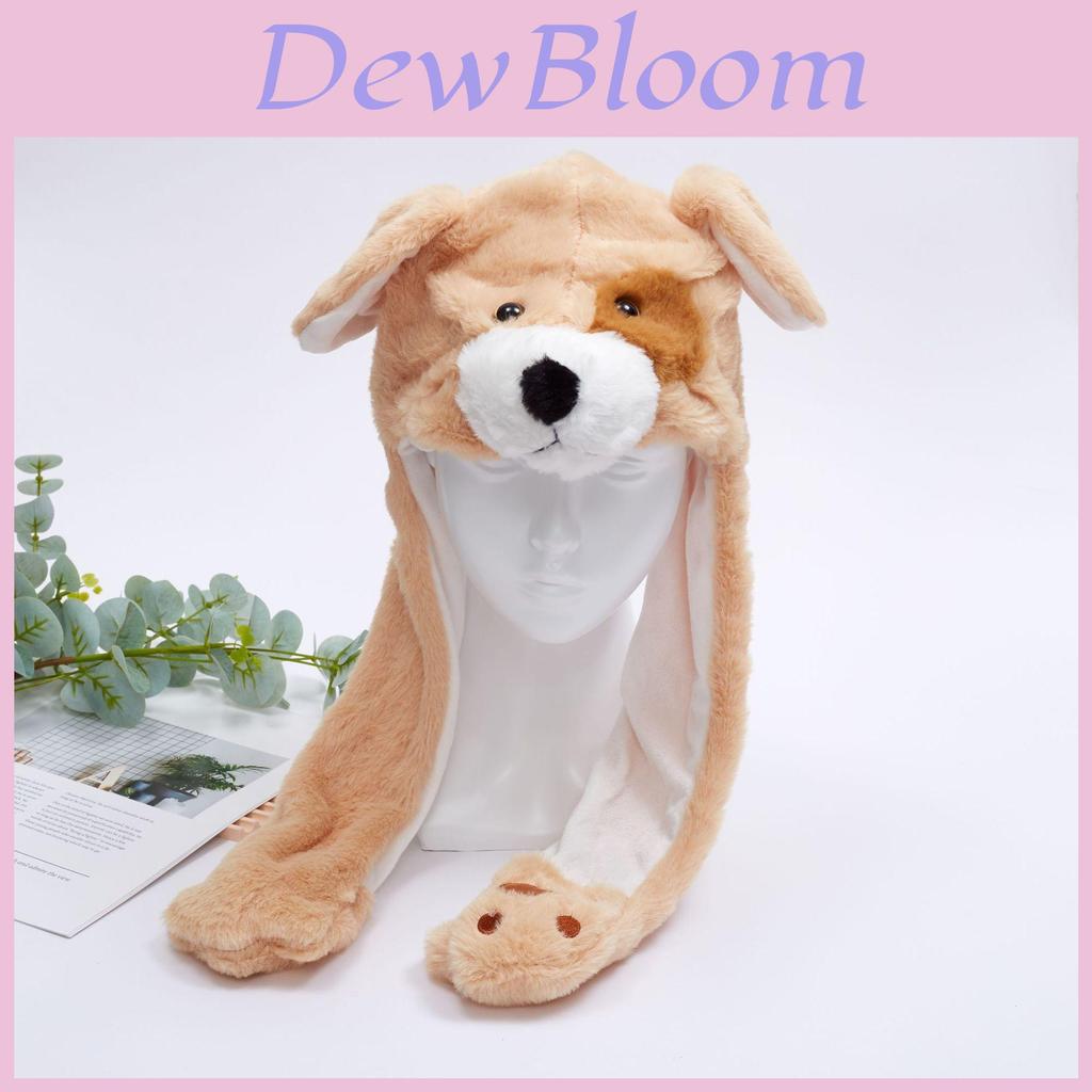 Tier-Plüschmütze mit beweglichen Ohren für Kinder und Erwachsene Niedliches Wintergeschenk