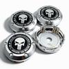 4pcs Skull Logo Badge Emblem Car Wheel Center Caps 66MM Clips 62MM Rim Hubcaps Dust Cover Wheels Cap Hub Replace Car Accessories