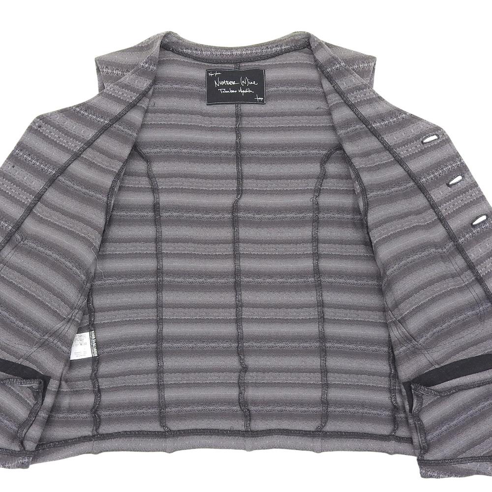 NUMBER (N)INE Men's Cashmere Blend Birds Vest, Gray, Size 3, S08-NJ018B, 08ss Best 3 GrayUsed