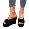 2025 Summer New Versatile Non-slip Women's Drag Slope Heel Super High Heels Waterproof Platform Thick-soled Cool Slippers