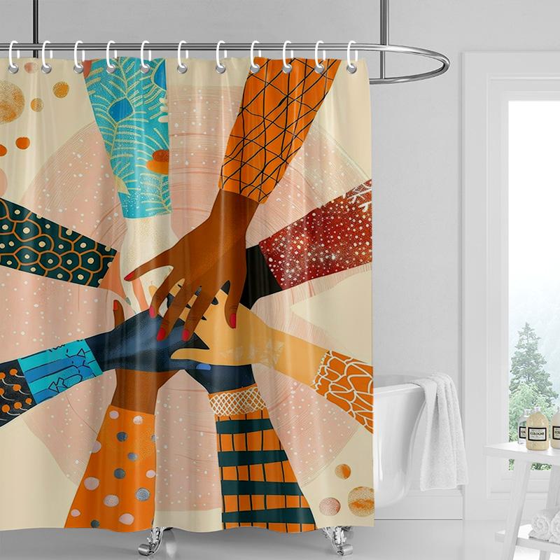 Nordic Minimalist Figure Illustration Shower Curtain Hotel Homestay Bathroom Partition Curtain Waterproof and Moisture-proof