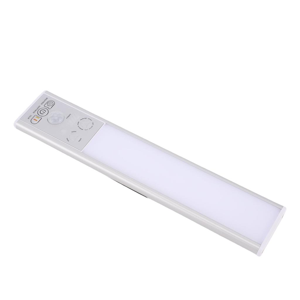 Under Cabinet Light Rechargeable Motion Sensor Lamp for Home Kitchen 3 Color Temperature Adjustable 30cm Length Silver