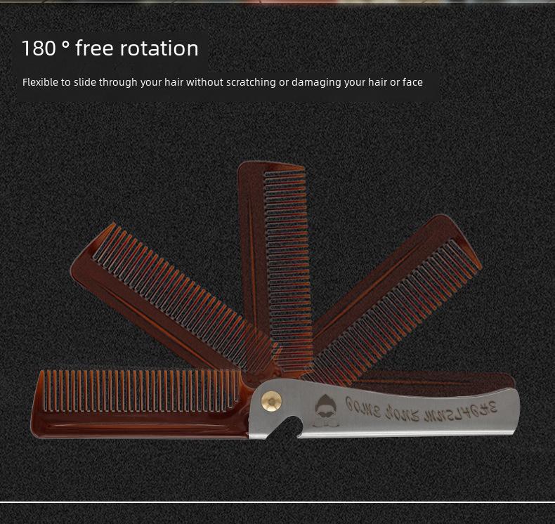 Tragbarer Retro-Klappkamm aus Edelstahl für Herren zum Friseur