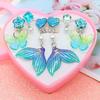 Children's Ear Clips Without Pierced Ears Girls' Earrings Summer Mermaid Series Ear Clips Ring Cute Set