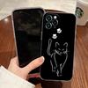 Cute Cat Hello Case For Apple iPhone 17 16 15 14 13 12 11 Pro Max 16 Plus 16E 17Air 17Pro Phone Cover Silicone Funda Black Cats
