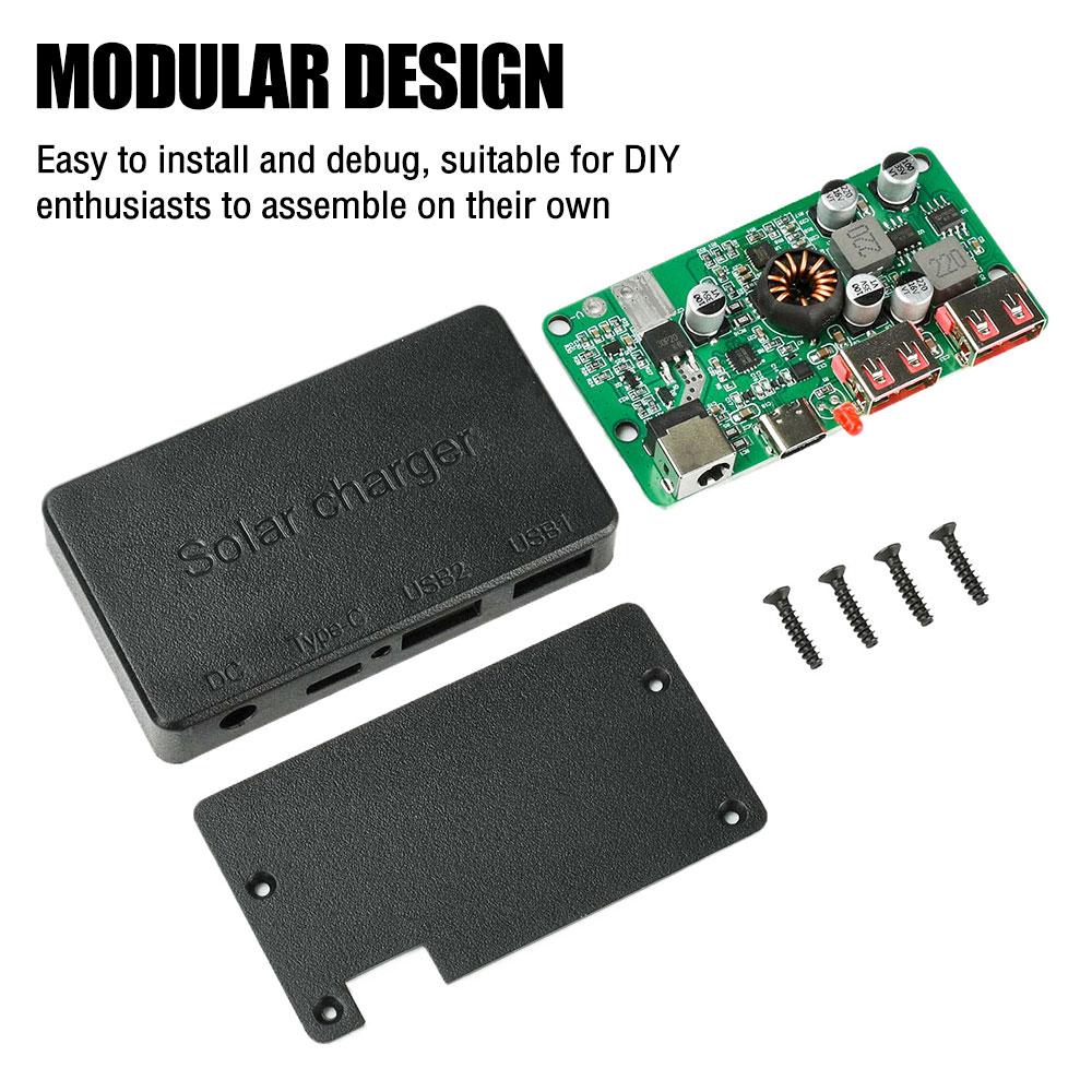 PD 100W Type C Solar Voltage Regulator Controller Dual USB QC3.0 Fast Charge DIY Wiring Box For Solar Panel 9V 30V