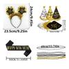 PESENAR New Year Party Glasses and Headband Set Photo Props for Happy New Year Eve Party Decorations