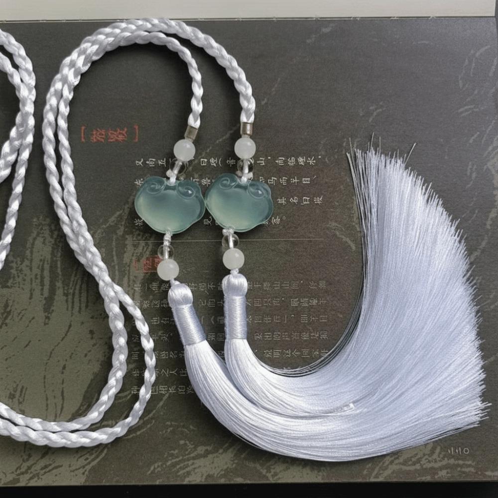 Round Neck Hanfu Palace Sash Belt Simple Waist Cord Belt New Tassel Pendant Belt Gift