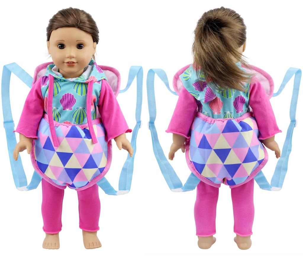Baby Doll Carrier Doll Backpack Carrier for 18"/43cm Doll Girls Doll Accessory Adjustable Straps for Reborn Baby Dolls