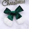 Red Velvet Christmas Bow Hair Clips White Furry Accents Holiday Hair Decor New Year's EVE Decorations Party Hair Accessories