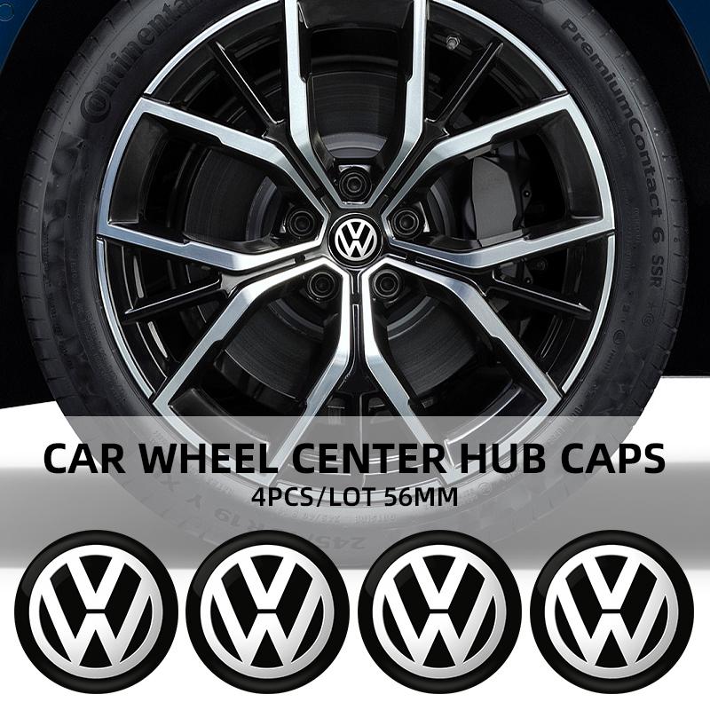 2026 Heiß Für VOLKSWAGEN VW 4 Stück 56mm Aluminium Emblem Auto Radnabendeckel Aufkleber Für VW GTI Polo Golf Passat Tiguan Arteon