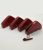 Universal 4Pcs Red Carbon Fiber Look Car SUV Rear Bumper Lip Diffuser Shark Fins