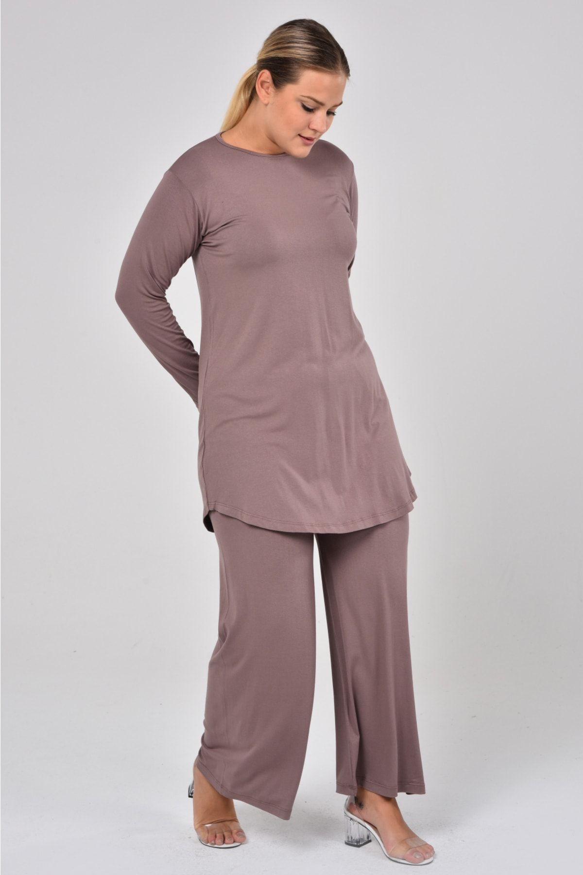 

Женский стиль, большой размер под верхом, команда больших размеров, комфортная модель, вискоза, двойной хиджаб, брюки, туника, стильный костюм из 2 предметов, комбинированная норка 2XL/3XL