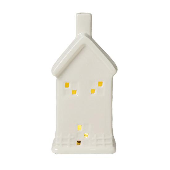 Yousheng Ceramic Snow House LED Decor Nordic Christmas Village Tabletop Lamp Creative Festive Centerpiece for Mantel And Shelf Display