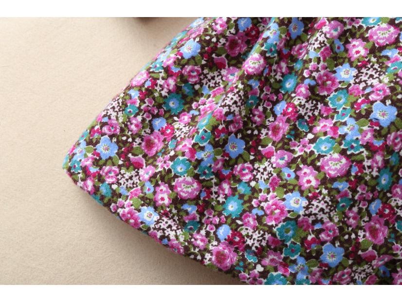 Mädchen Strickkleid mit dickem Blumenmuster - Fleecegefüttert für Frühling & Herbst