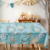 Sea Shell And Starfish Rectangle Tablecloth for Table Decor Kitchen Dining Waterproof Reusable Tablecloths for Table Picnic