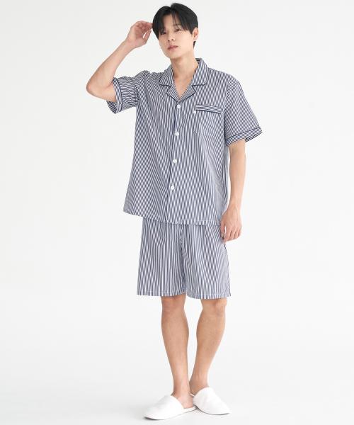 [May Flower] Men's Block Style Short Sleeve Pure Cotton Plus Size Pajama Set [Shipped from Korea] 100% Authentic