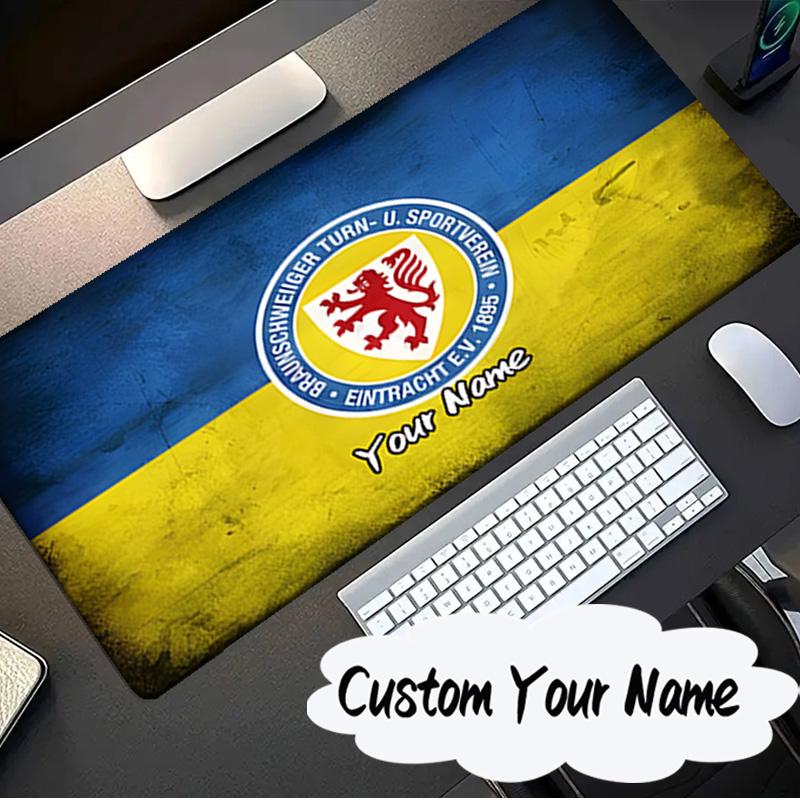 Custom Name Mouse Pad Braunschweig Fc Crest Design Mouse Pad, Gaming Mouse Pad, Keyboard Pad, Desk Decor for Computer Notebook Fan Birthday Gift