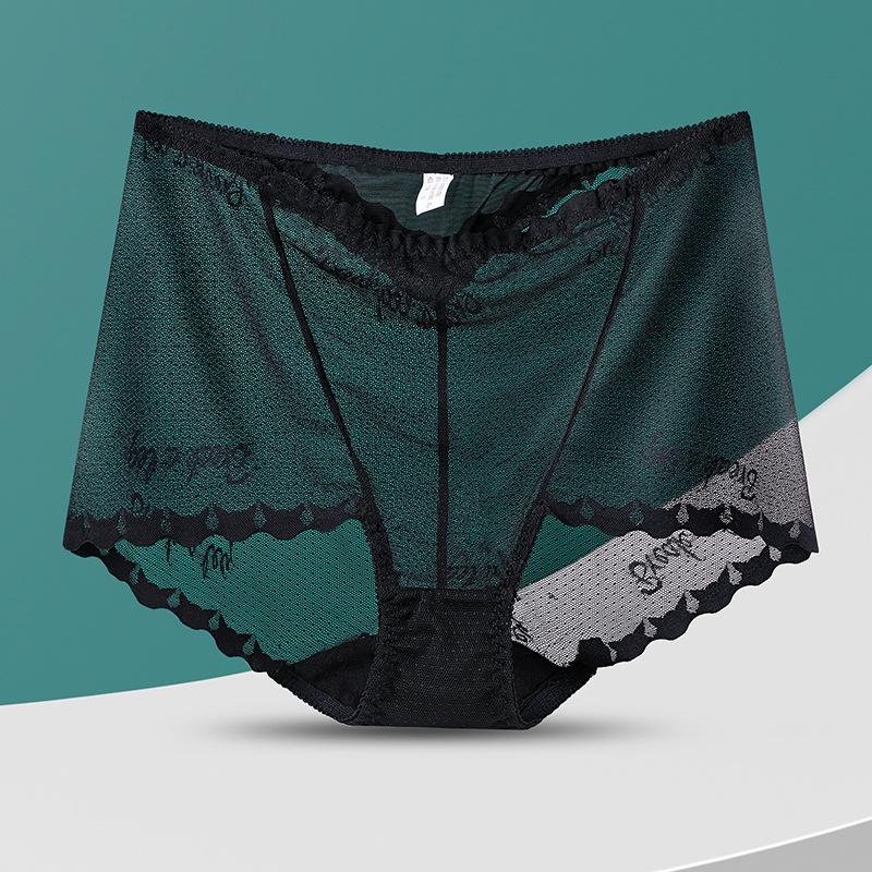 Große Größe Damen Sommer Dünn Modisch Spitze Netzgarn Transparent Bauchweg Hüfte Hohe Taille Dreieck Slips