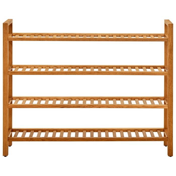 VidaXL 4-Tier Shoe Rack 100x27x80 Cm Solid Oak