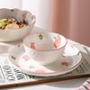 Zhishi Japanese Style Peach Blossom Ceramic Dinnerware