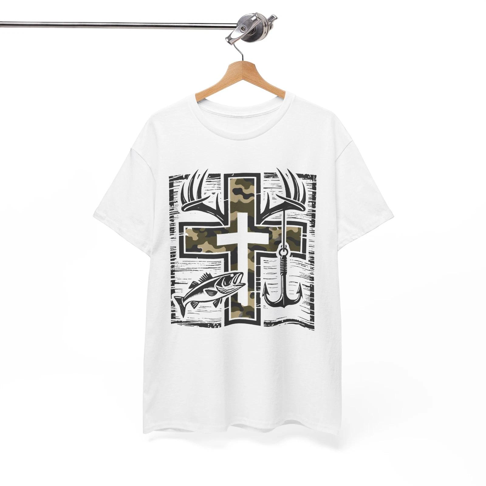 Camo Cross Fishing T-Shirt - Funny Fishing Tee for Master Fishermen S