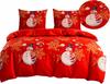 Christmas Bedding Cotton Satin 160x200 + Pillowcases Christmas Tree, Bubbles Snowman