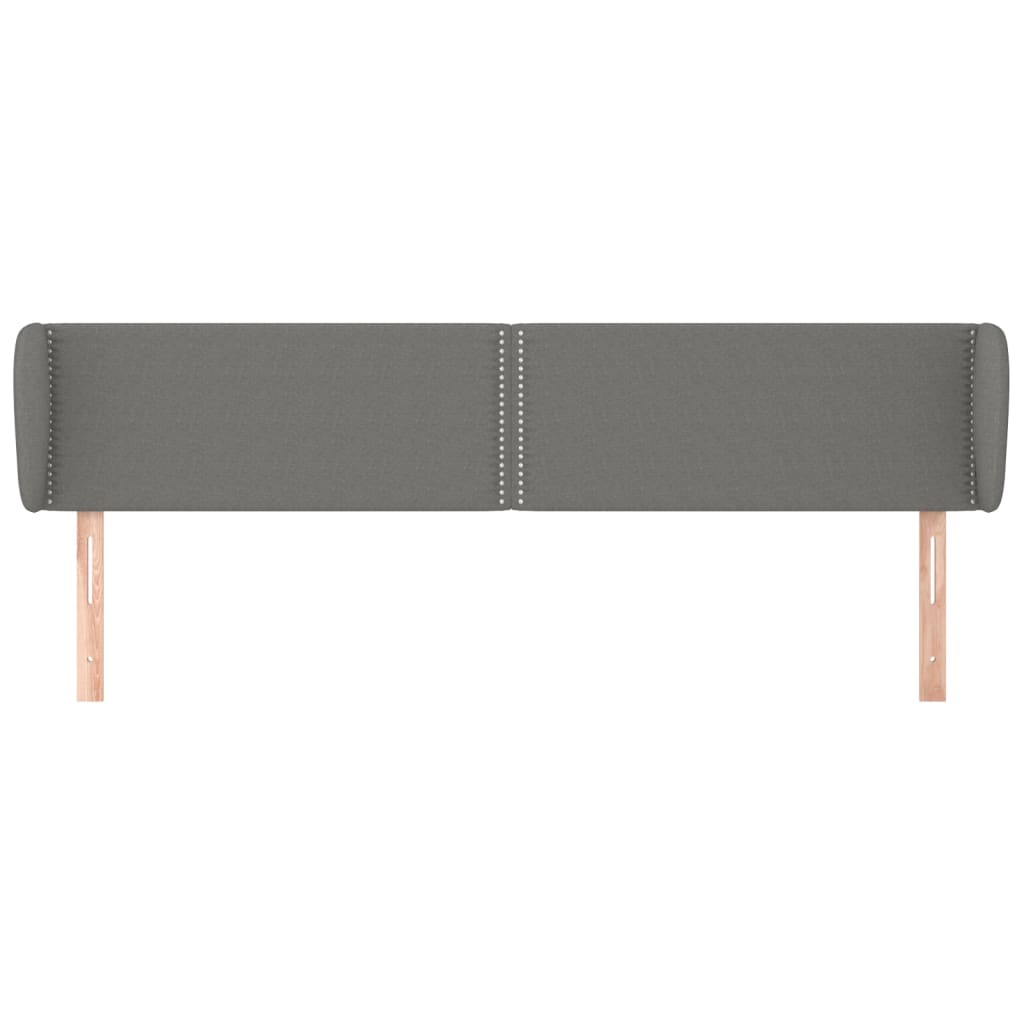 Headboard with Ears Dark Gray 203 x 23 x 78 88 cm Fabric