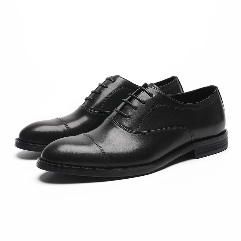 

New Men s Three-headed Retro Leather Shoes Men s Trend Lace-Up Business Dress Men s Oxford Shoes 44 чорний