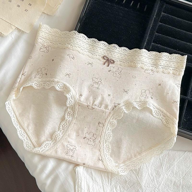 Fashion Summer Floral Pattern Mid Waist Sexy Underwear Comfortable Breathable Soft Skin Friendly Women's Cotton Triangle Panties