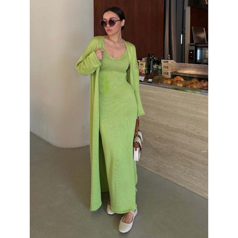 

Women s Lounge Set 2 Piece Outfits Knit Bodycon Maxi Dress and Long Sweater Cardigans Sets Fall Winter Long Cardigan Set Cozy Lounge Outfits for Women L