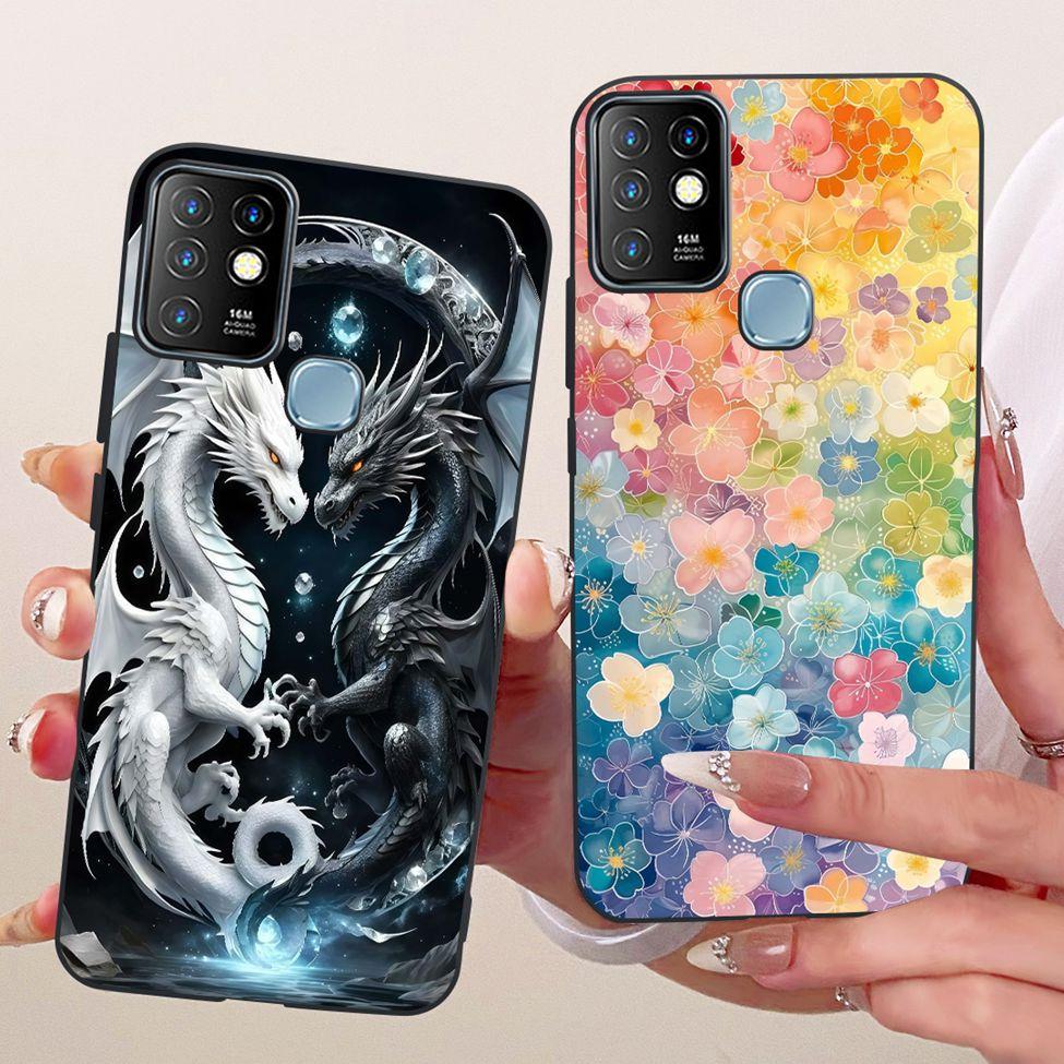 Case For Infinix Hot 10 Cover Aesthetic Cute Cat Fashion Funny Painted Bumper For Infinix Hot10 X682B X682C Casing