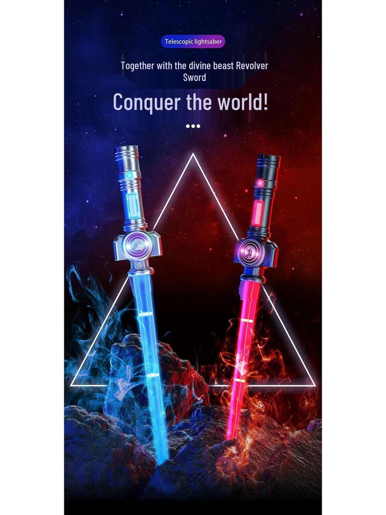 Telescopic Glowing Lightsaber Toy - Mythical Beast Design for Kids