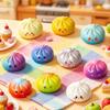 1 pièce Simulation Boulette Colorée Balle Anti-Stress Rebond Lent Doux Pincer Baozi Jouet Anti-Stress