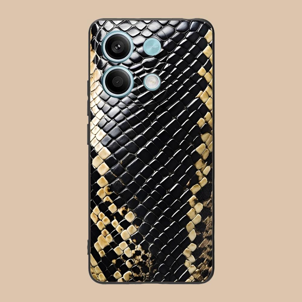Snake Texture Mobile Phone Case for POCO M7 M6 M5 M4 M3 X7 X6 X5 X4 X3 Pro GT 5G Colour Printing Protective Pretty Cover Luxury