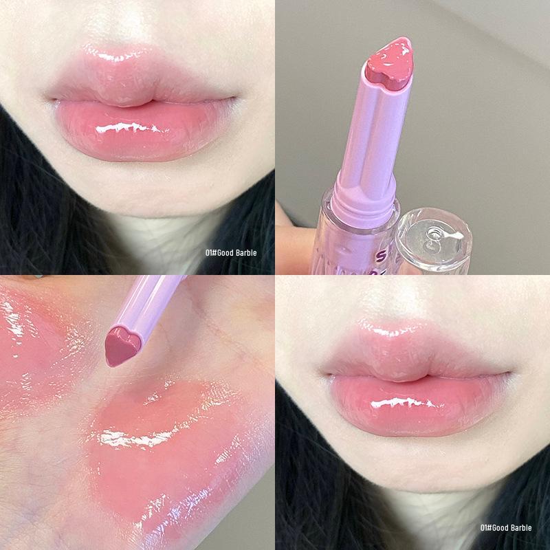 Cappuvini Collage Art Lip Gloss: Water Light Mirror Finish, Moisturizing Lipstick.