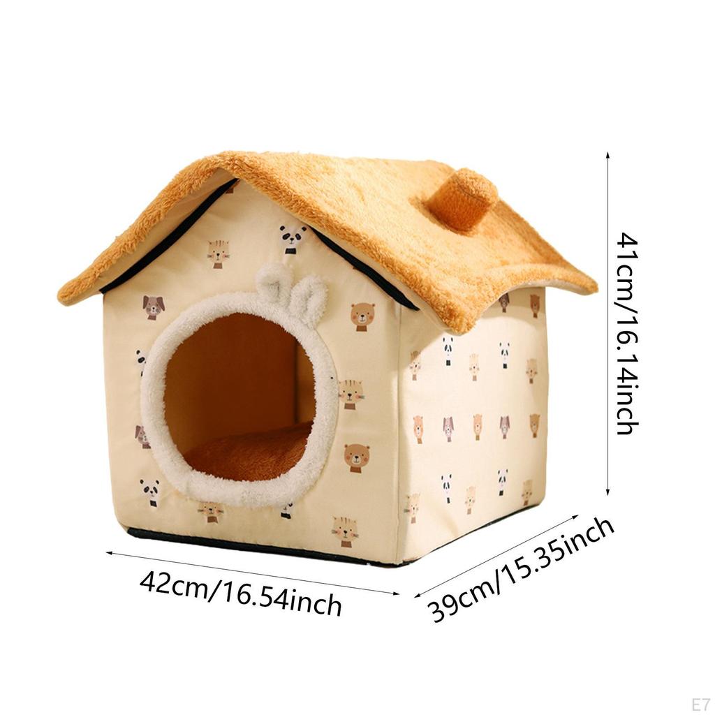 Cat Bed Cave for Indoor Use, Removable Zipper Design Pets