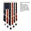 Wall Hanging Flag Decorative American Flag Banner with LED Lights Vintage Style Polyester Wall Decoration for Indoor Outdoor Party