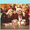 Christmas Theme Paper Gift Box With Santa Claus Pattern Party Decoration Prop