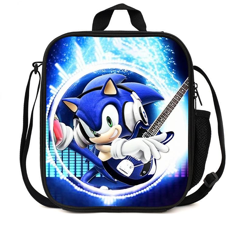 Sonic Lunch Bag Student Picnic Bag Oxford Cloth Cartoon Printed Portable Lunch Box Bag